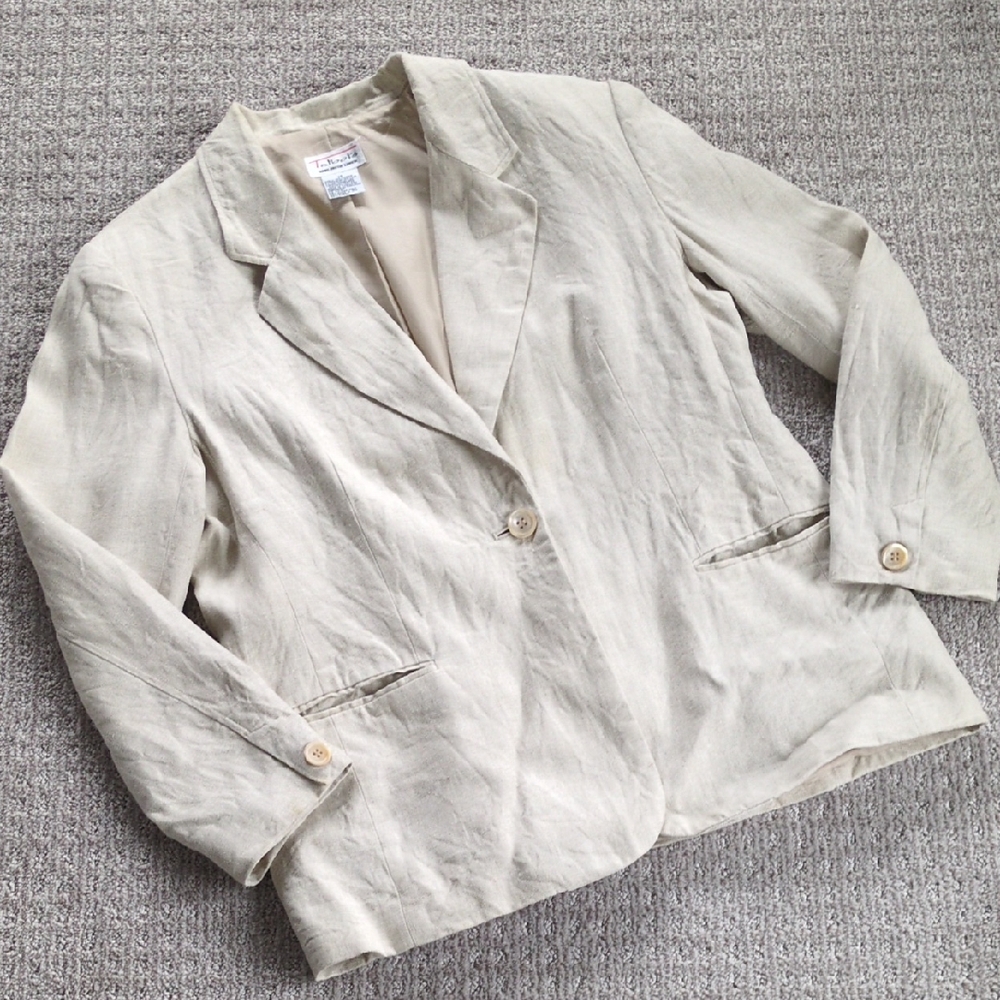 Beautiful Talbot's 100% Irish Cream Linen Blazer, Sz 14